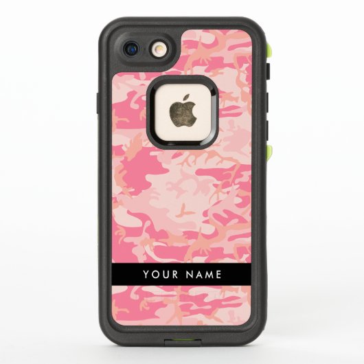 ピンク カモフラージュ 名前入り オリジナル LifeProof iPhoneケース (裏面)