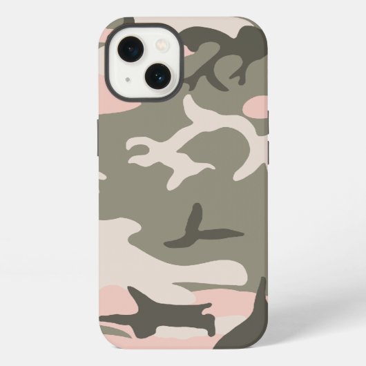 ピンク カモフラージュ iPhoneケース (裏面)
