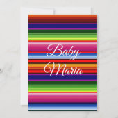 ピンク カラフル メキシカン フラワー フィエスタ ベビー シャワー 招待状 (裏面)