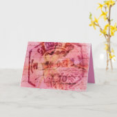 ピンク カード (黄色い花)