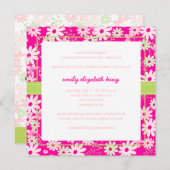 ピンク·ガかわいらしーデン·ベビー·シャワー 招待状 (正面/裏面)