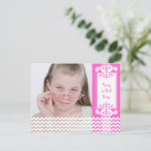 ピンク·ガかわいらしールの12歳の誕生日パーティーの写真 招待状 (スタンド正面)