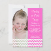 ピンク·ガかわいらしールの12歳の誕生日パーティーの写真 招待状 (裏面)