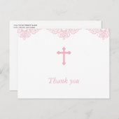 ピンク・ガールズ・バプティスマ/《キリスト教》洗礼式や命名式ありがとう ポストカード (正面/裏面)