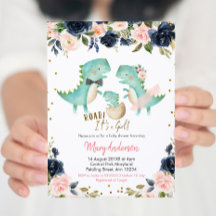 ピンク・ガール恐竜カップル・シャワー