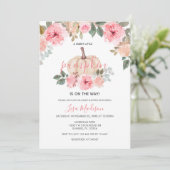 ピンク・ガール・カボチャがベビーシャワーの途中 招待状 (スタンド正面)