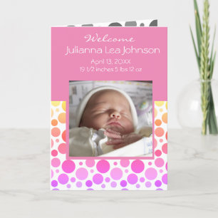 ピンク・ガール・ベビー到着のお知らせ シーズンカード