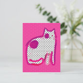 『ピンク・キャット』のデ絵画ジタルはがき ポストカード (スタンド正面)