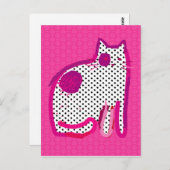 『ピンク・キャット』のデ絵画ジタルはがき ポストカード (正面/裏面)