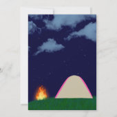 ピンク キャンプアウト 誕生日パーティー招待状 招待状 (裏面)