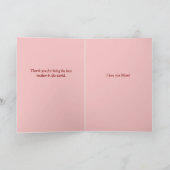 ピンク＆キュートな母の日のテディベアのホリデーカード シーズンカード (内部)