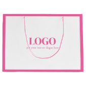 ピンク キュート カスタム ブティック ラージペーパーバッグ (正面)