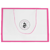 ピンク キュート カスタム ブティック ラージペーパーバッグ (裏面)