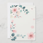 ピンク《キリスト教》洗礼式や命名式の赤ちゃんガールピーチ 招待状 (裏面)