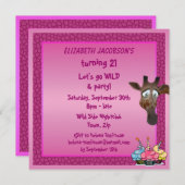 ピンク·キリンの招待状を降りるまで踊る 招待状 (正面/裏面)