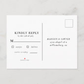 ピンク·キング·プロテア·フローラ結婚式RSVP インビテーションポストカード (裏面)