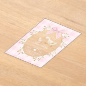 ピンク ギンガム ギャル 2歳の誕生日 アクリル招待状 (レイダウン)