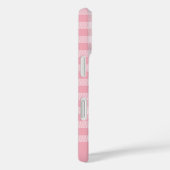 ピンク ギンガム チェック柄 ガーリー チェック プリント 名前入り Case-Mate iPhoneケース (裏面 / 右)