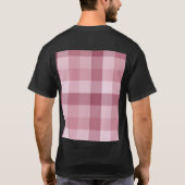 ピンク ギンガム チェック 柄 デザイン Tシャツ (裏面)
