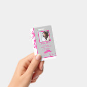 ピンク クラシック スタイル 公証人 ID バッジ QR コード (手持ち)