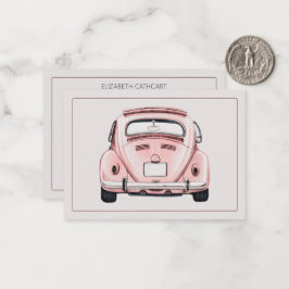 ピンク クラシック ヴィンテージ バギー 虫 車 カスタム ノートカード