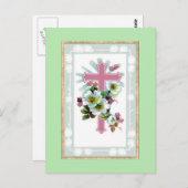 ピンク・クリスチャン・クロス ポストカード (正面/裏面)