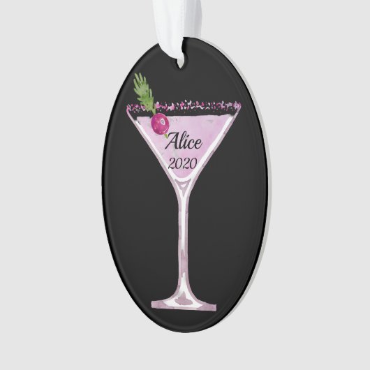 ピンク·クリスマス·カクテパーソナライズされたル オーナメント (正面)
