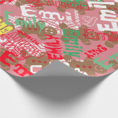 ピンク・クリスマス・ギンジャーブレッド贈答用包装名の変更 ラッピングペーパー (角)