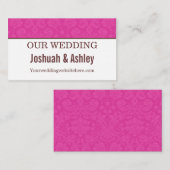 ピンク&クリームデザイン結婚のWebサイト名刺 エンクロージャーカード (正面/裏面)