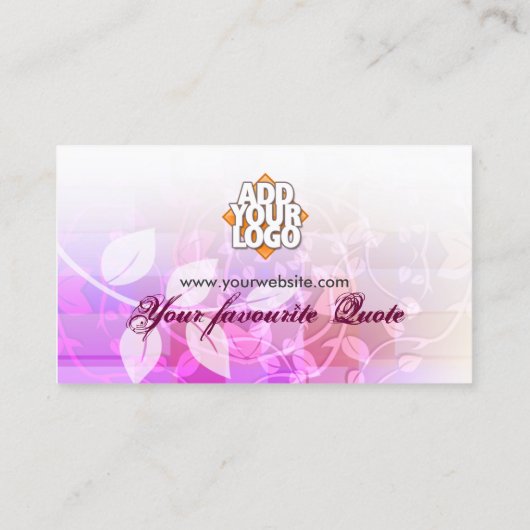 ピンク&クリームフローラつる植物名刺 名刺 (裏面)