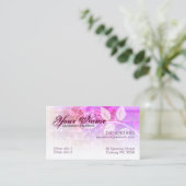 ピンク&クリームフローラつる植物名刺 名刺 (スタンド正面)