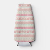 ピンク&クリームホリデーツリーの行のプレゼント ボトルクーラー (正面)