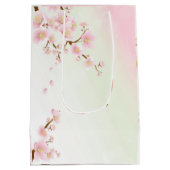 ピンク&クリームマグノリアブロッサムナチュラルスパ ミディアムペーパーバッグ (裏面)