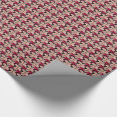 ピンク&クリームマーブルポイントセティアパターンホリデイ ラッピングペーパー (角)