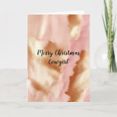 ピンク クリーム タン スサウスウエストカウガールカウハイド カード (正面)