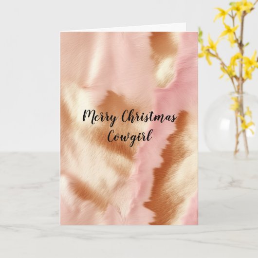 ピンク クリーム タン Southwesternカウガールカウハイド カード (黄色い花)