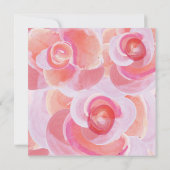 ピンク & クレームシクル ボタニカル ローズ パーティー 招待状 (裏面)