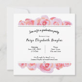 ピンク & クレームシクル ボタニカル ローズ パーティー 招待状 (正面)