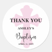 ピンク・クロス・バプテスマ ラウンドシール (正面)
