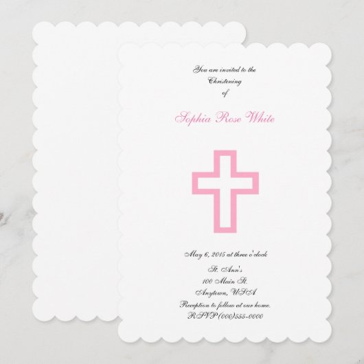 「ピンク·クロス」招待状 招待状 (正面/裏面)