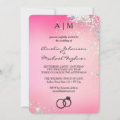 ピンク グラデーション モノグラム 結婚式招待状 招待状 (正面)