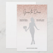 ピンク グリッター オンブレ 推測 ドレス ブライダル シャワー ゲーム (正面/裏面)