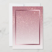 ピンク グリッター ガーリー ゴージャスな誕生日パーティー 招待状 (裏面)