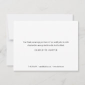 ピンク グリッター シャイマー スクリプト ビジネス サンキューカード (裏面)