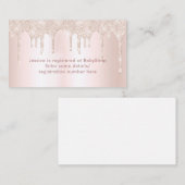 ピンク グリッター ドリップ ベビーシャワー レジストリー 詳細 エンクロージャーカード (正面/裏面)