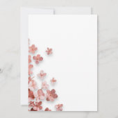 ピンク グリッター フラワー 花 50歳の誕生日 招待状 (裏面)