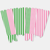 ピンク＋グリーンのストライプのポップコーン フェイバーボックス (見開き)