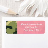 ピンク&グリーンアーミーカモフラージュ迷彩柄住所 シール (インサイチュ)