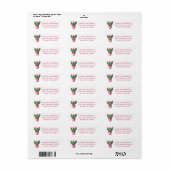 ピンク&グリーンウォーターカラーサボテン住所 シール (フルシート)