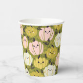 ピンク&グリーンカボチャ使い捨てカップ 紙コップ (左)